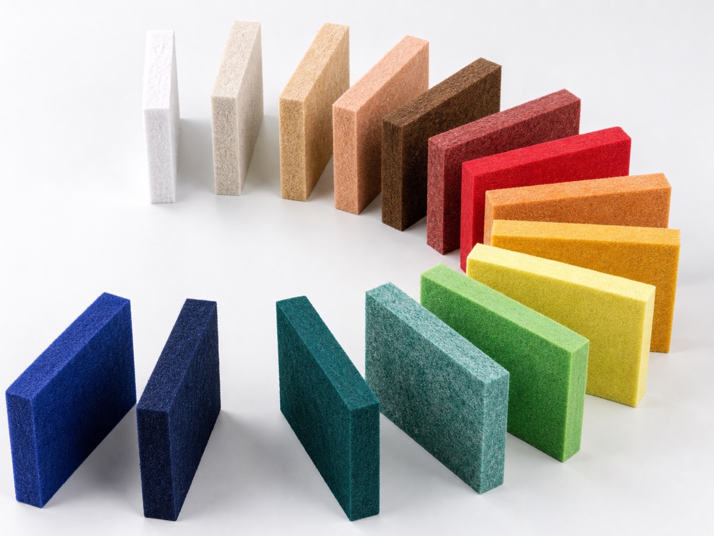 PET felt material colors and thickness samples for acoustic lighting cost planning