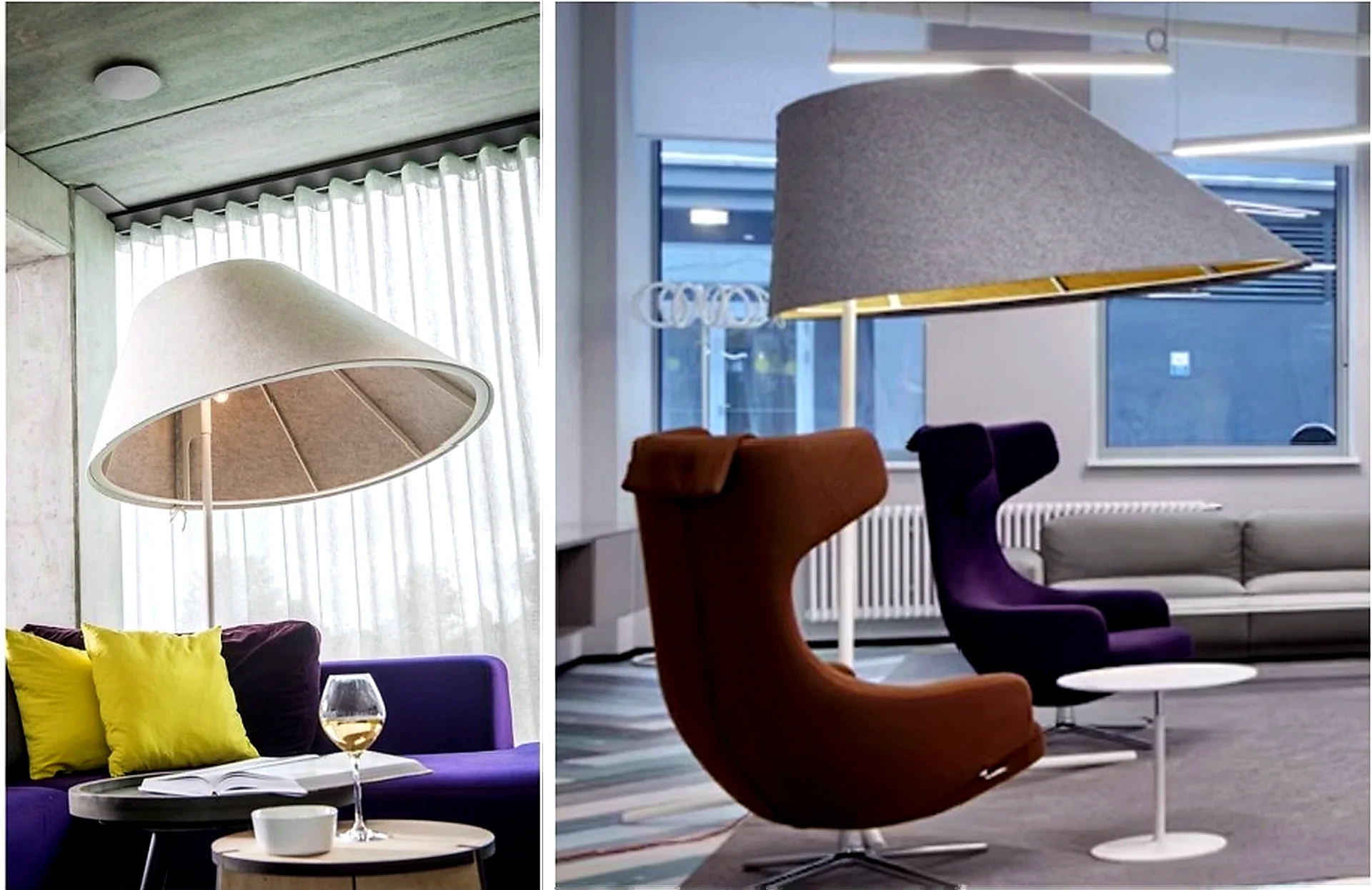 KO-XYM-0198 acoustic floor lamp in lounge seating areas