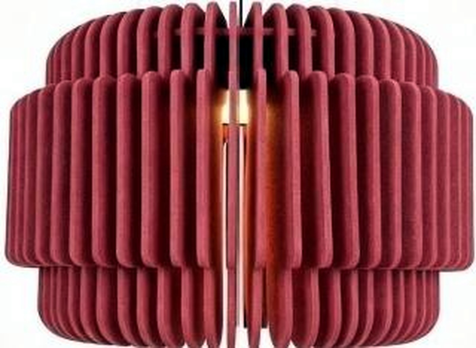 Red ribbed acoustic pendant light