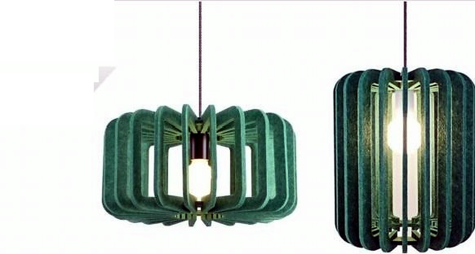 Green ribbed acoustic pendant light