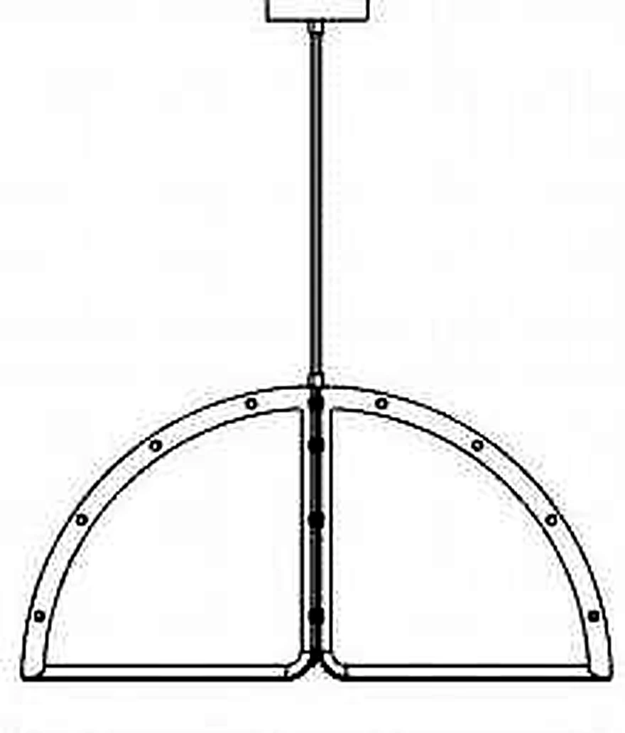 KO-XYM-0026 acoustic pendant light line drawing