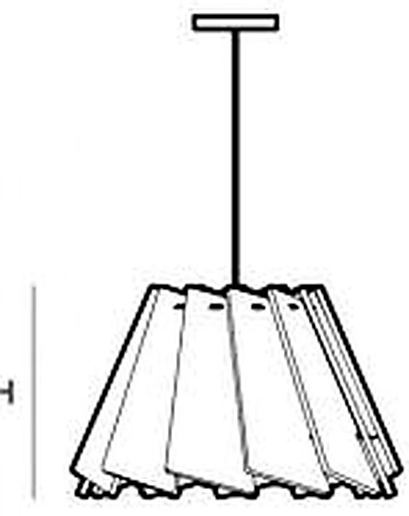 KO-XYM-0058 acoustic pendant light line drawing