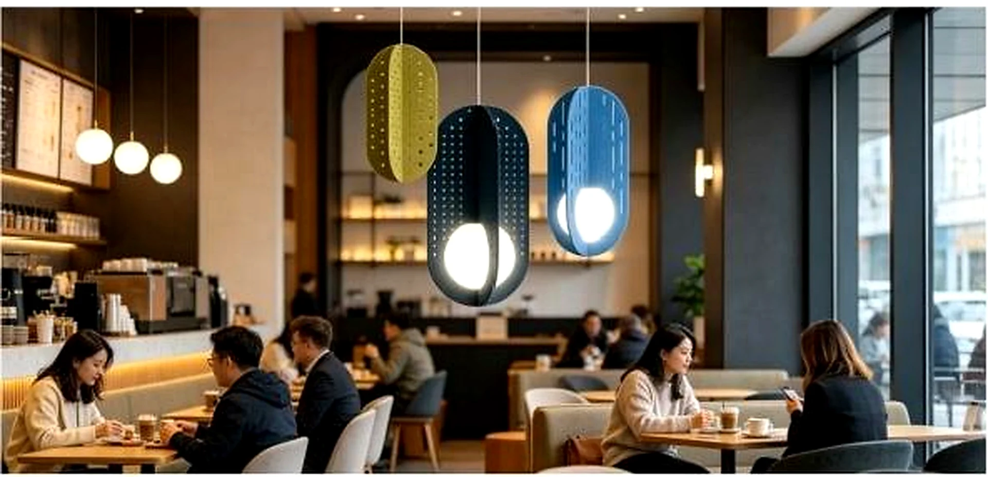KO-XYM-0079 acoustic pendant light scene application