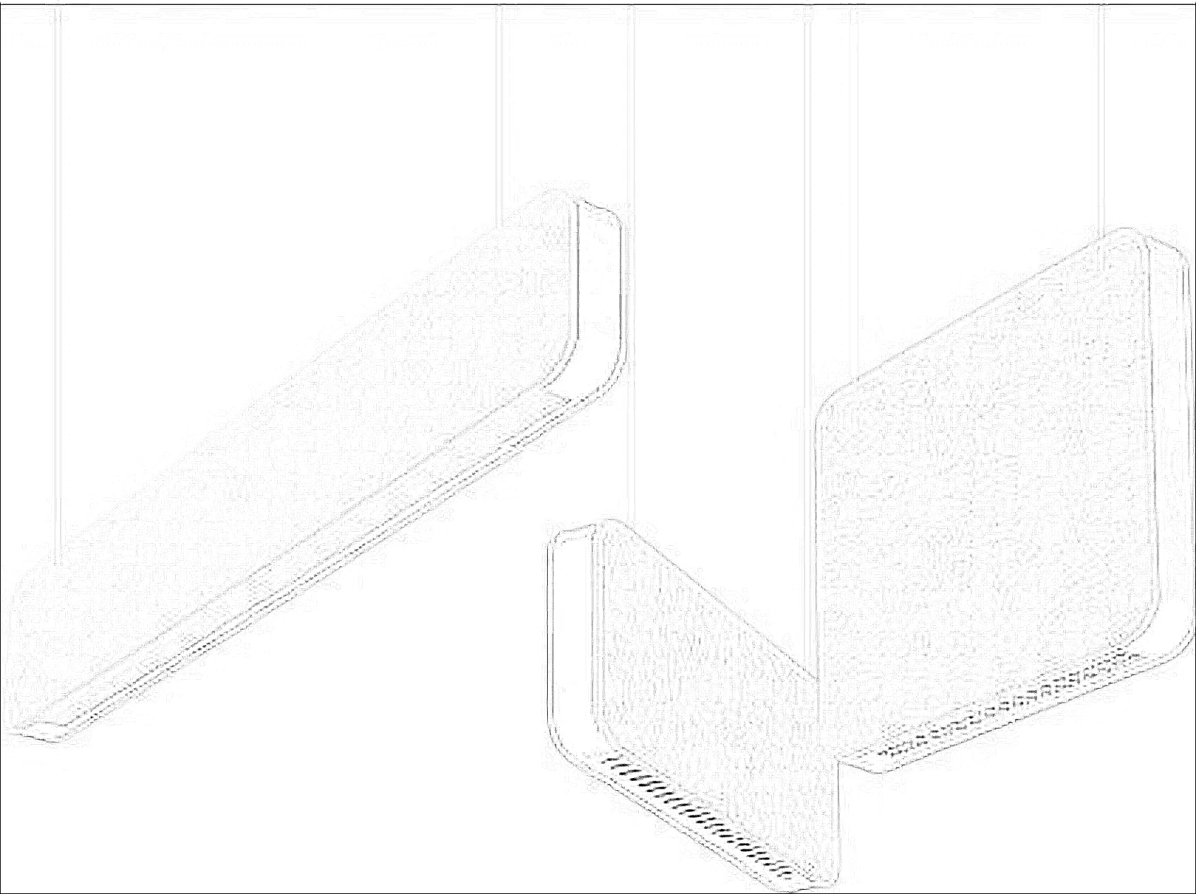 KO-XYM-0112 acoustic linear light line drawing generated from exact-model product image