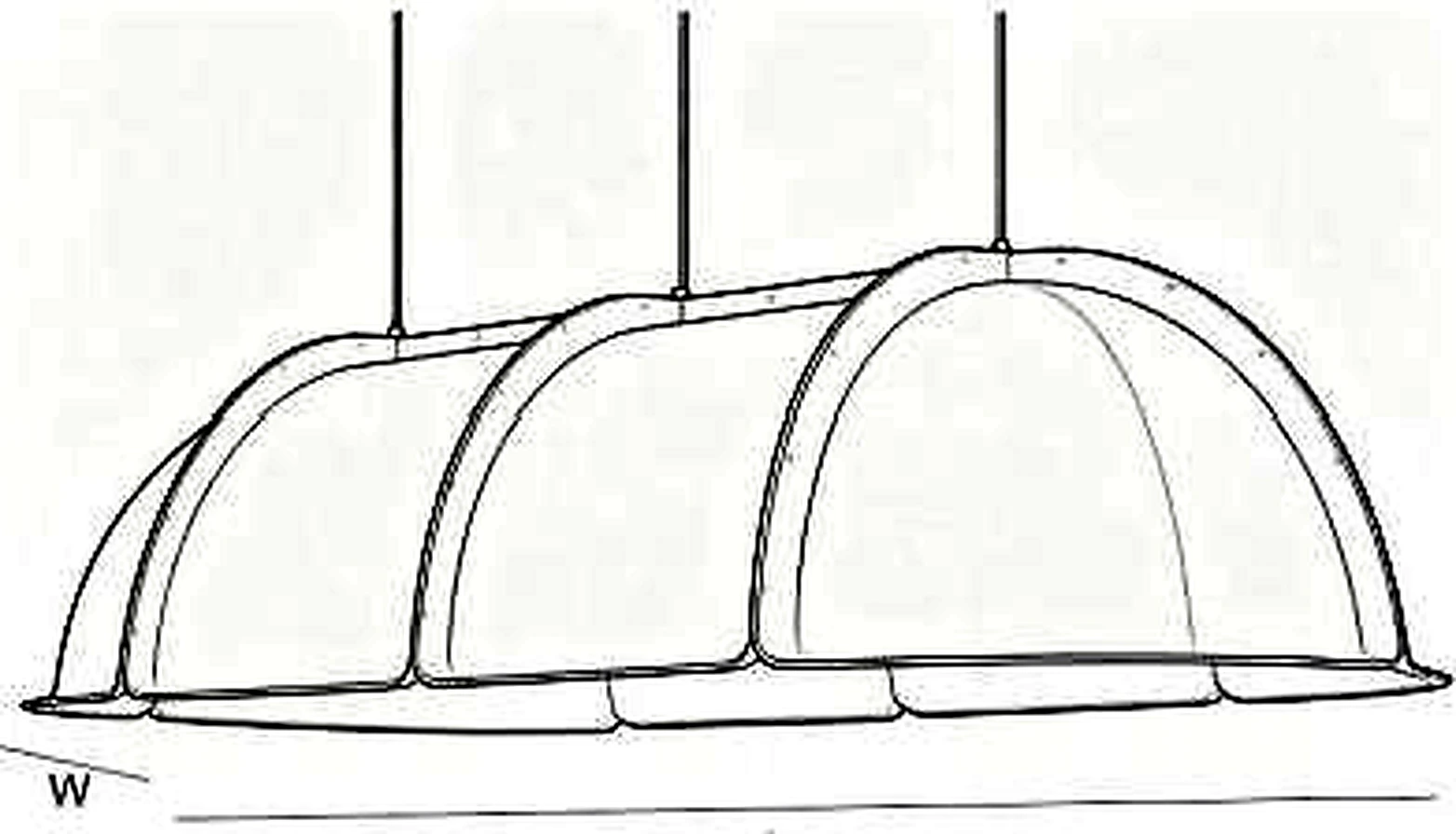 KO-XYM-0127 acoustic pendant light line drawing