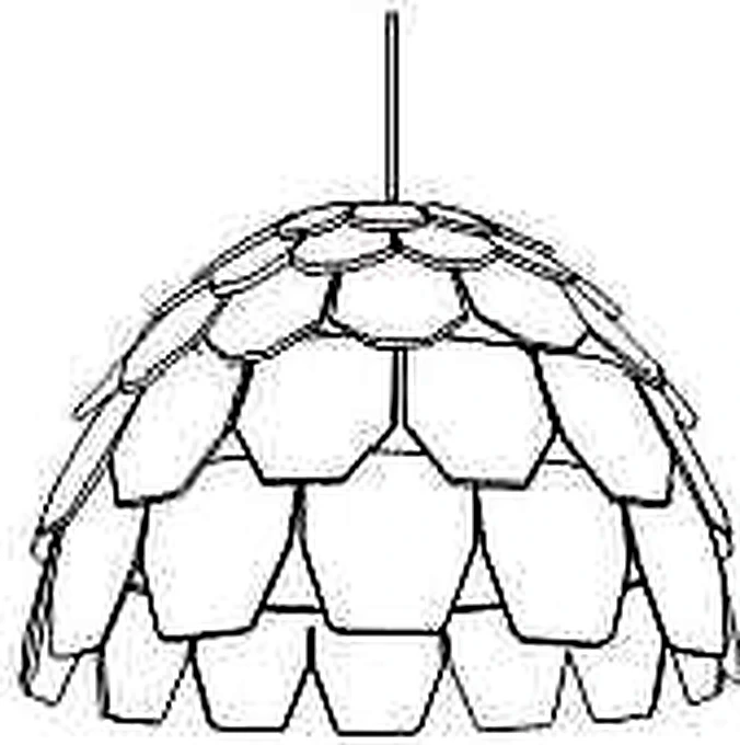 KO-XYM-0132 acoustic pendant light line drawing