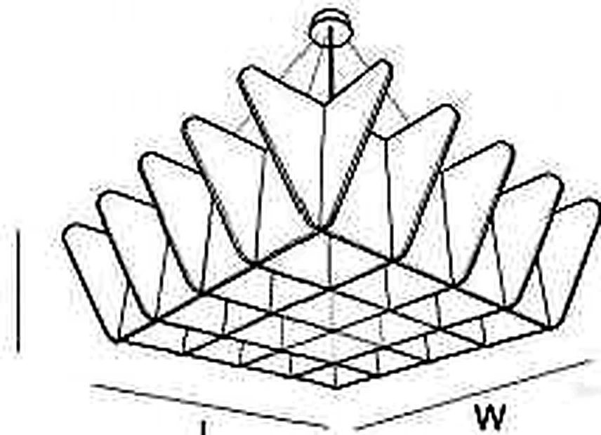 KO-XYM-0144 acoustic pendant light line drawing