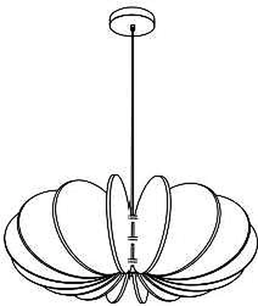 KO-XYM-0155 acoustic pendant light line drawing