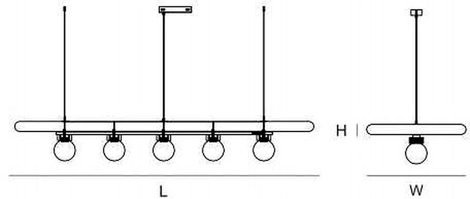 KO-XYM-0193 acoustic pendant light line drawing