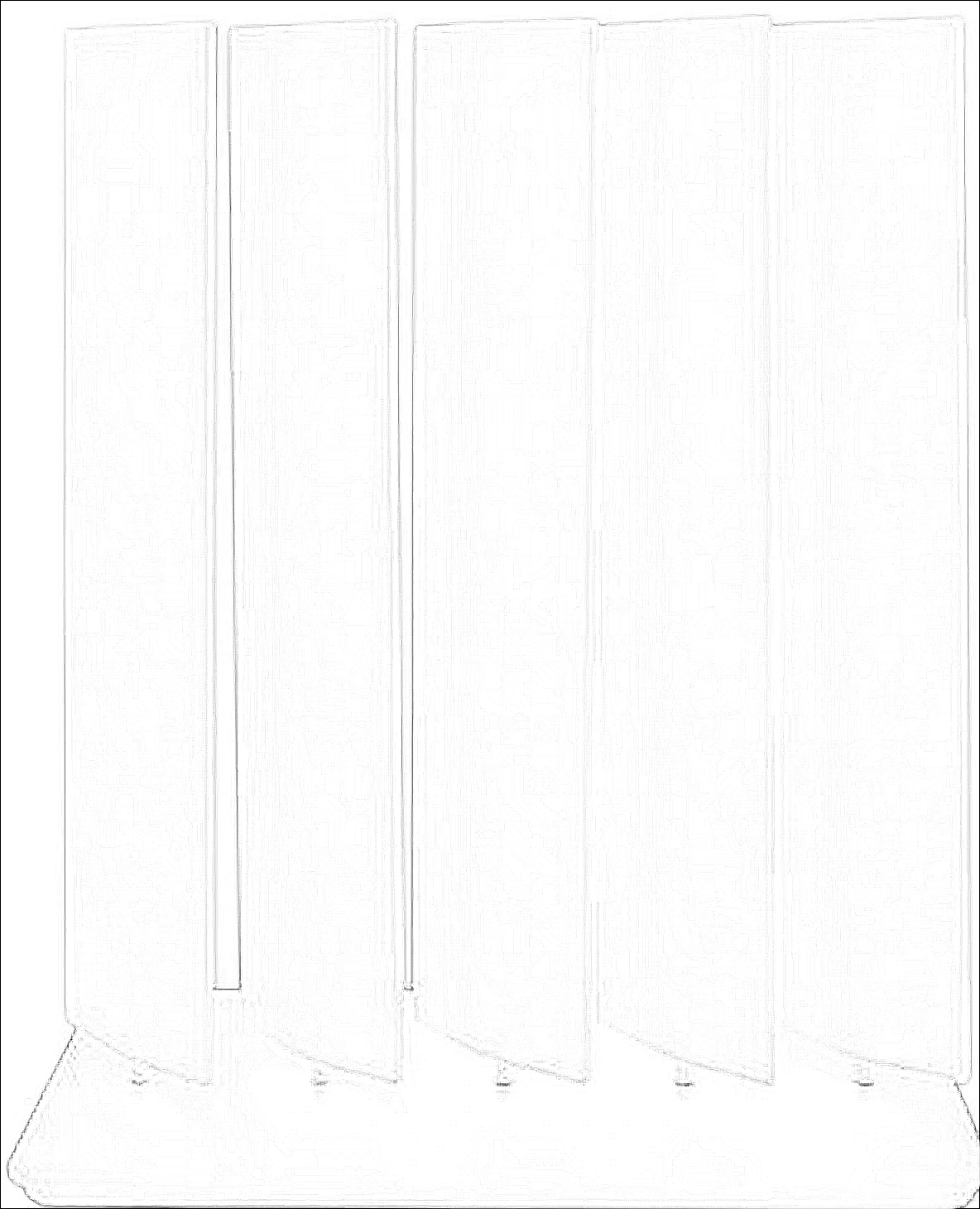KO-XYM-0203 PET felt acoustic product line drawing generated from exact-model product image