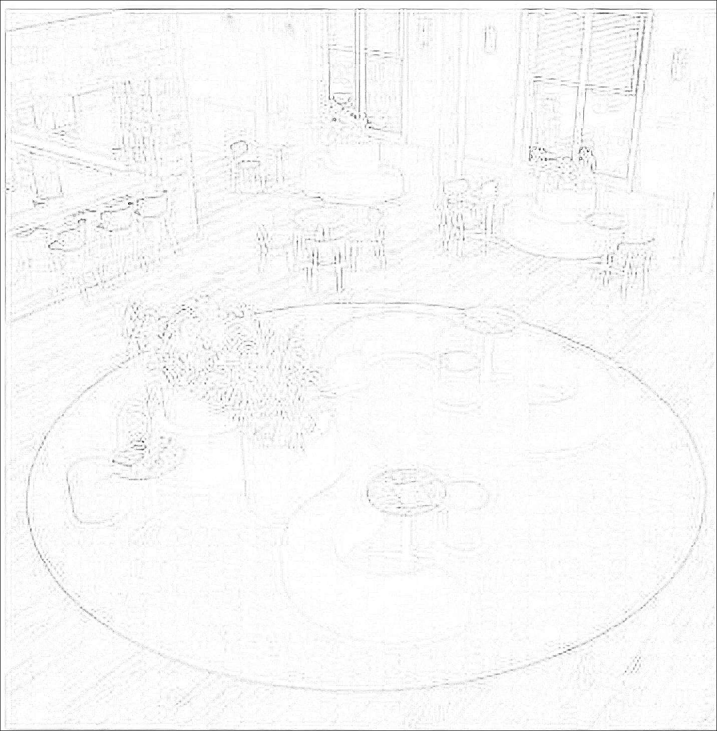 KO-XYM-0209 PET felt acoustic product line drawing generated from exact-model product image